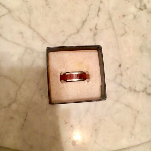 9mm Cobalt Ring with Rosewood Inlay Accent - Picture 2 of 3